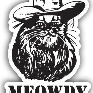 Meowdy Texas Cat Meme Bumper Sticker for Cars | Trucks | Vans | SUV | Walls | Windows | Laptops | Cups | Bottles | Waterproof Size: 5"